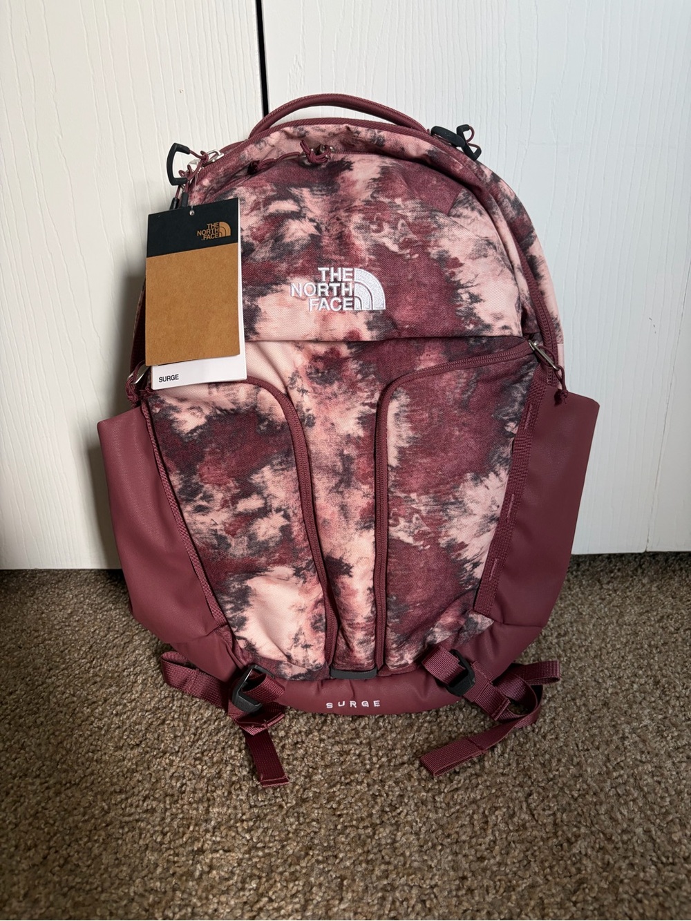 NWT The North Face Surge Women’s Backpack in Wild Ginger Glacier Dye Print/WDGR💖